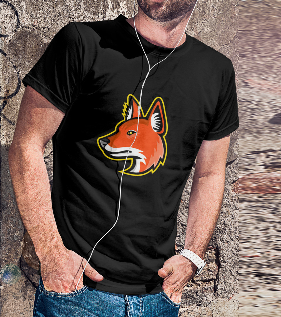 Dhole Asiatic Wild Dog Mascot Vibrant Head Profile T-Shirt