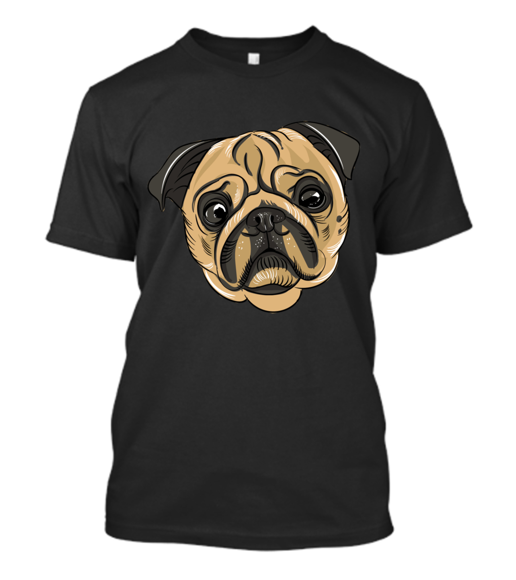 Pug Dog Pet Cute Puppy Face Drawing T-Shirt
