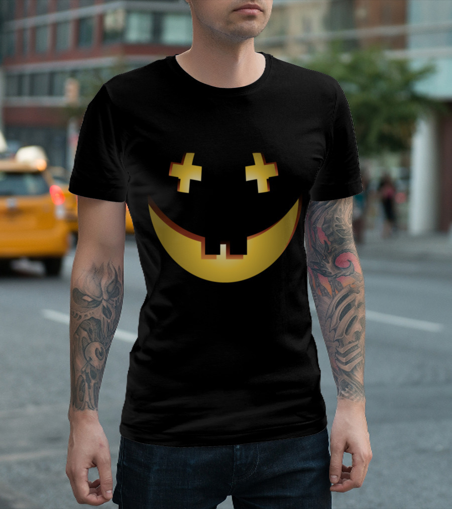 Emo Pumpkin Face Halloween Décor T-Shirt