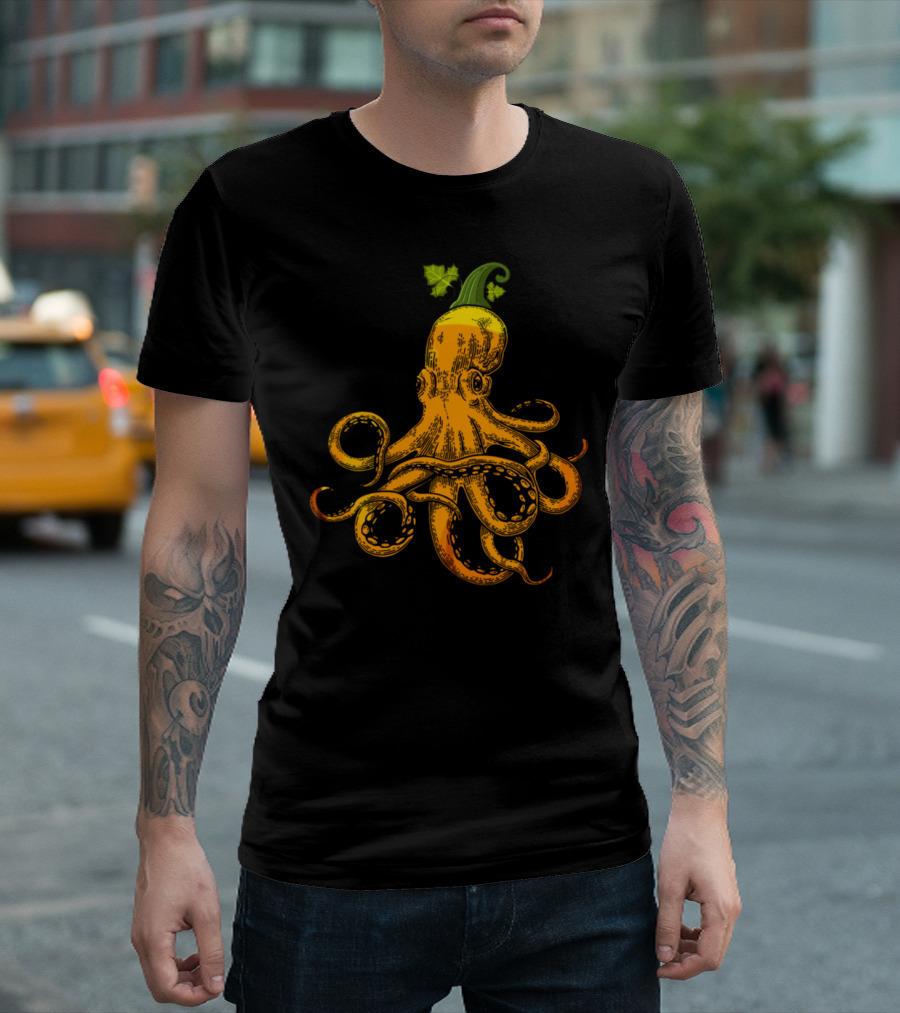 Octopus Pumpkin Halloween Mashup T-Shirt