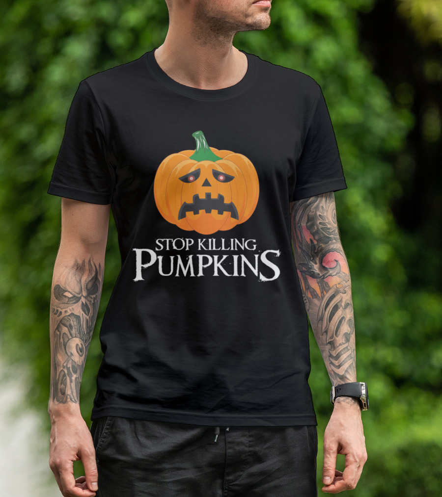 Stop Killing Pumpkins Jack O'Lantern Face T-Shirt