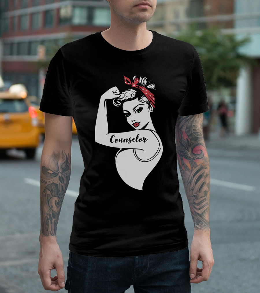 Counselor Rosie the Riveter Empowerment T-Shirt