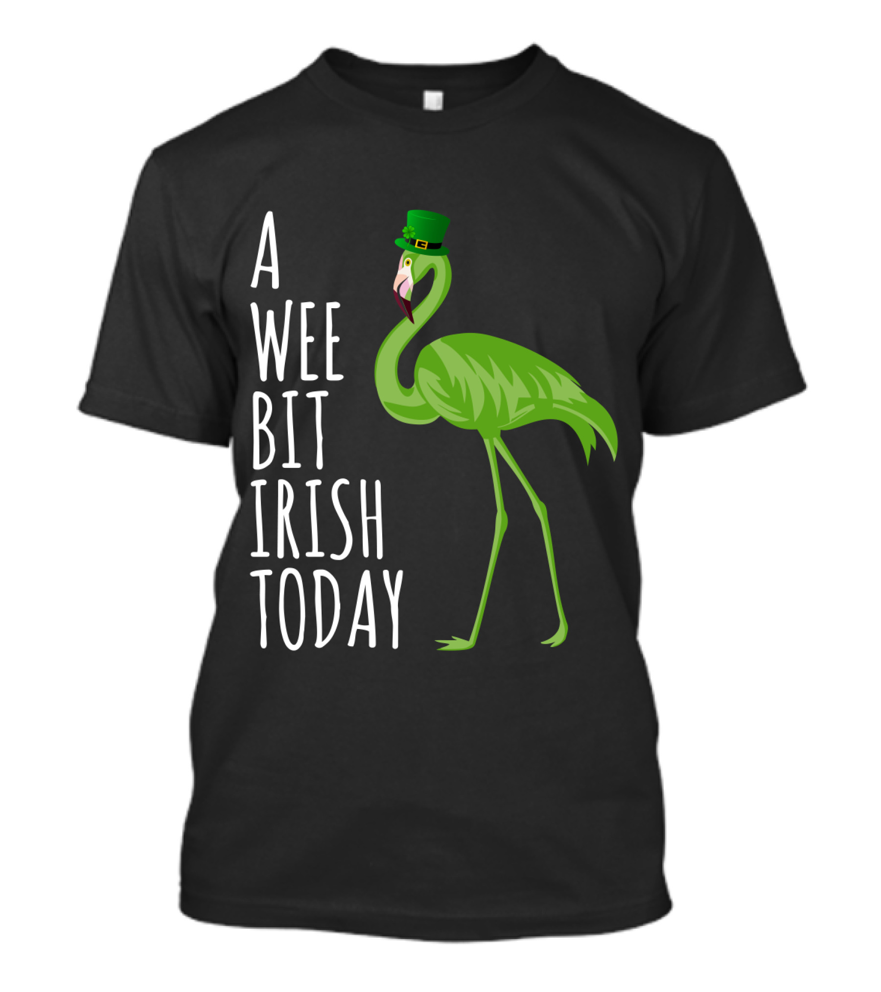 A Wee Bit Irish Today Flamingo With Green Hat T-Shirt