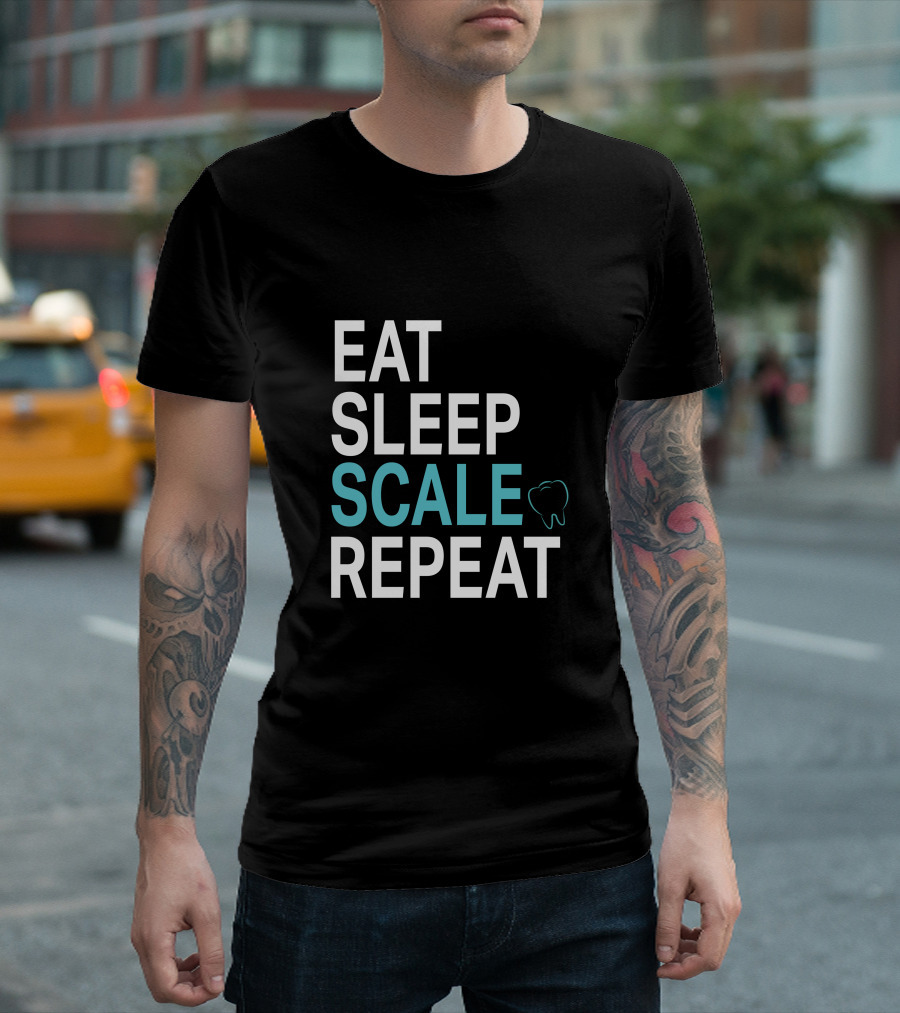 Eat Sleep Scale Repeat Tooth T-Shirt