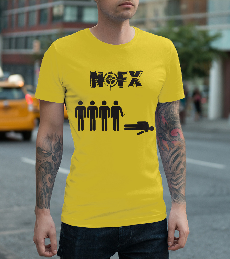 NOFX Band Stick Figure Humor Black Yellow T-Shirt