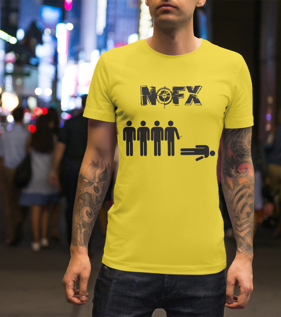 NOFX Band Stick Figure Humor Black Yellow T-Shirt