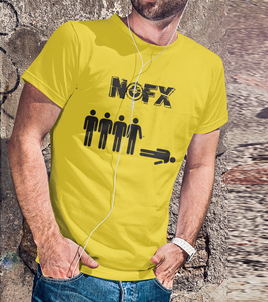 NOFX Band Stick Figure Humor Black Yellow T-Shirt