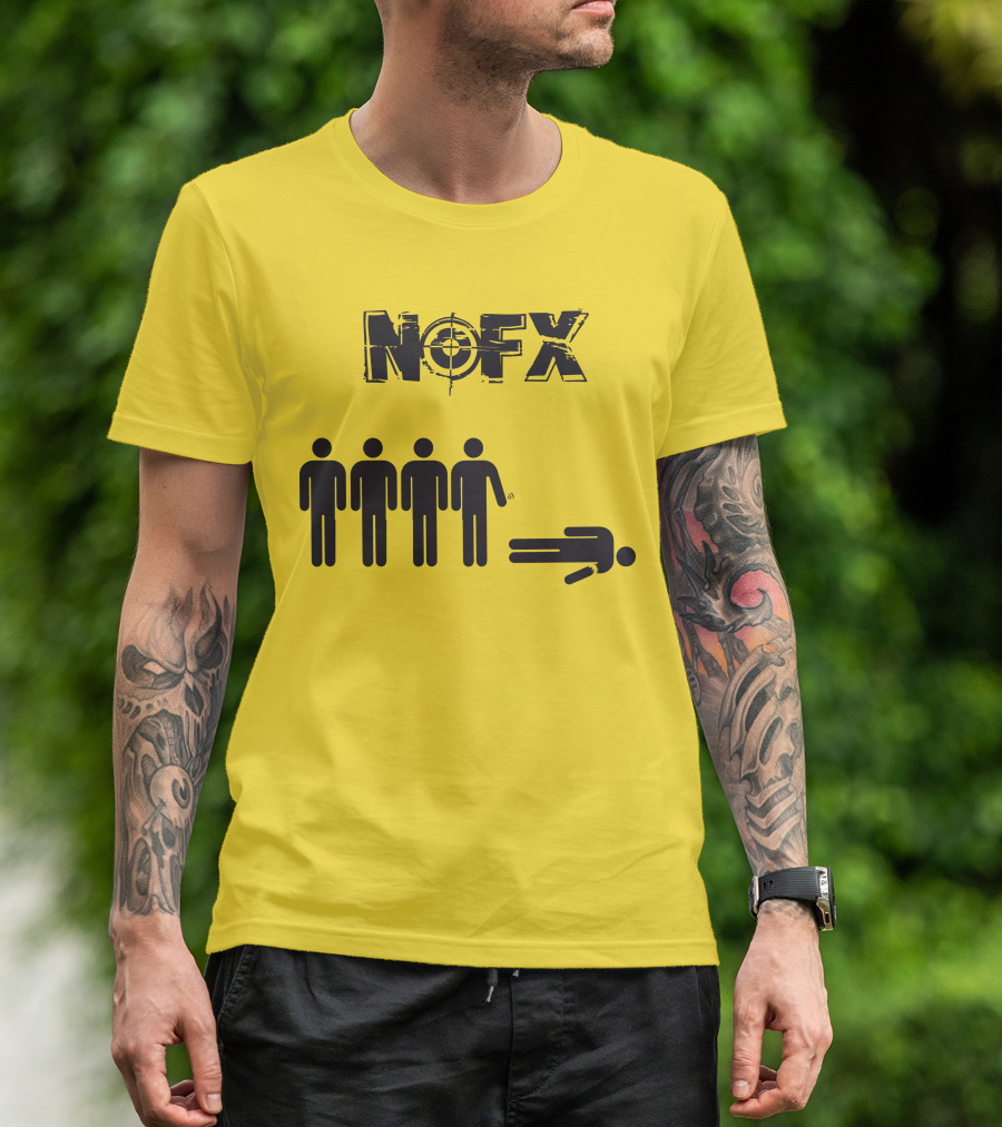 NOFX Band Stick Figure Humor Black Yellow T-Shirt