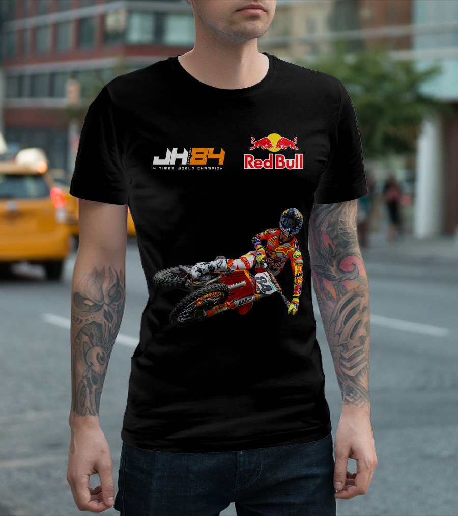 JH84 4 Times World Champion Red Bull Motocross Racer T-Shirt