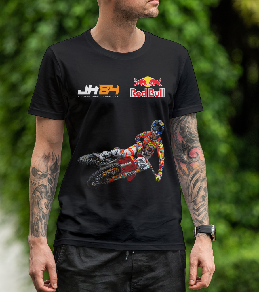 JH84 4 Times World Champion Red Bull Motocross Racer T-Shirt