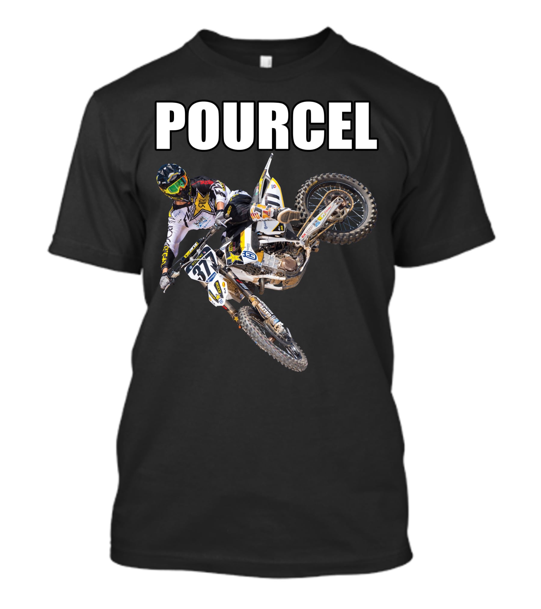 POURCEL Rockstar Husqvarna Motocross Racer 377 T-Shirt