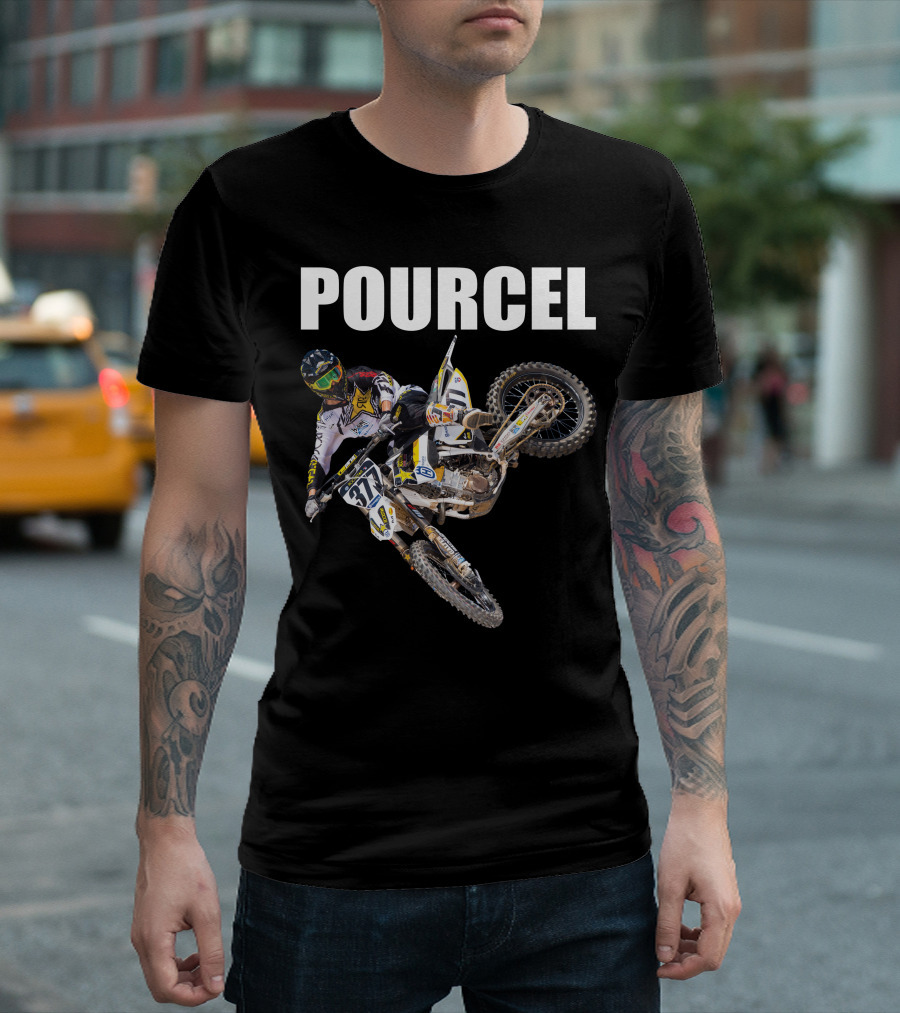 POURCEL Rockstar Husqvarna Motocross Racer 377 T-Shirt