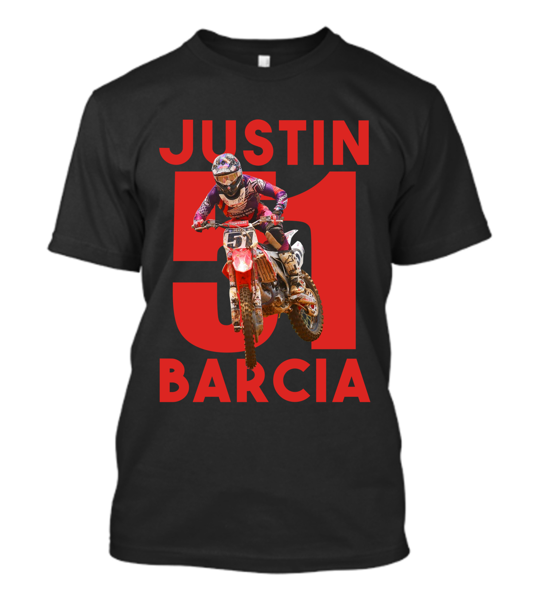 Justin Barcia 51 Motocross Rider Racing Action T-Shirt