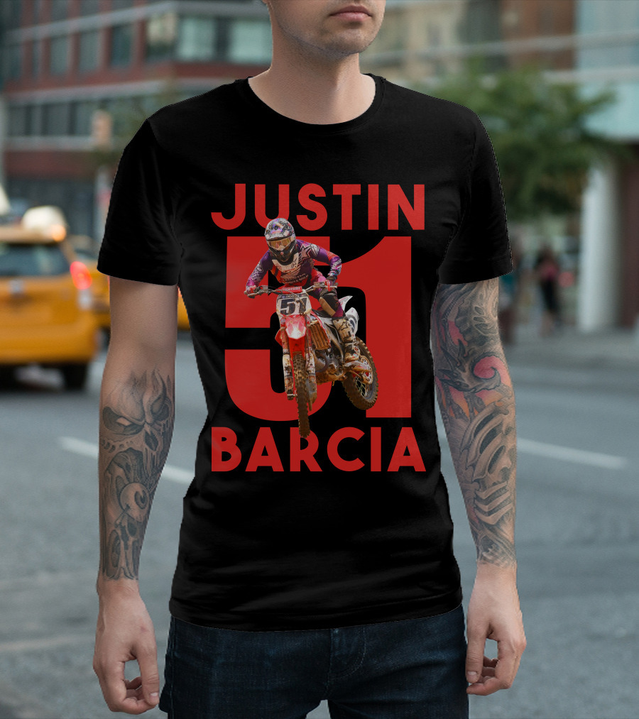 Justin Barcia 51 Motocross Rider Racing Action T-Shirt