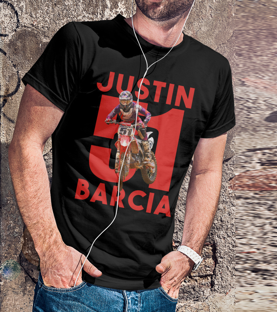 Justin Barcia 51 Motocross Rider Racing Action T-Shirt