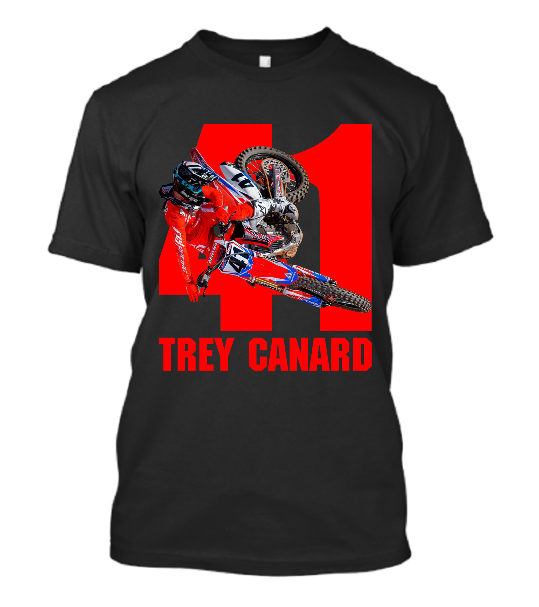 Trey Canard 41 Red Motocross Racer Action T-Shirt