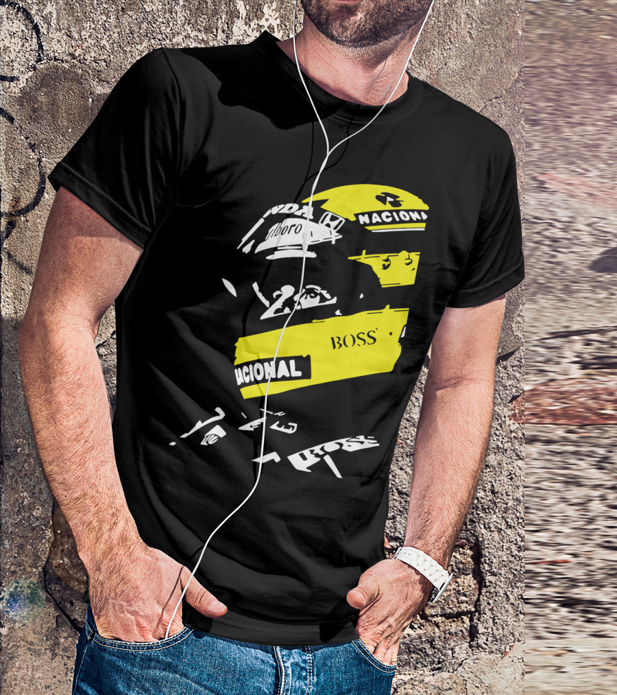 AYRTON SENNA F1 Helmet Nacional Boss Honda T-Shirt