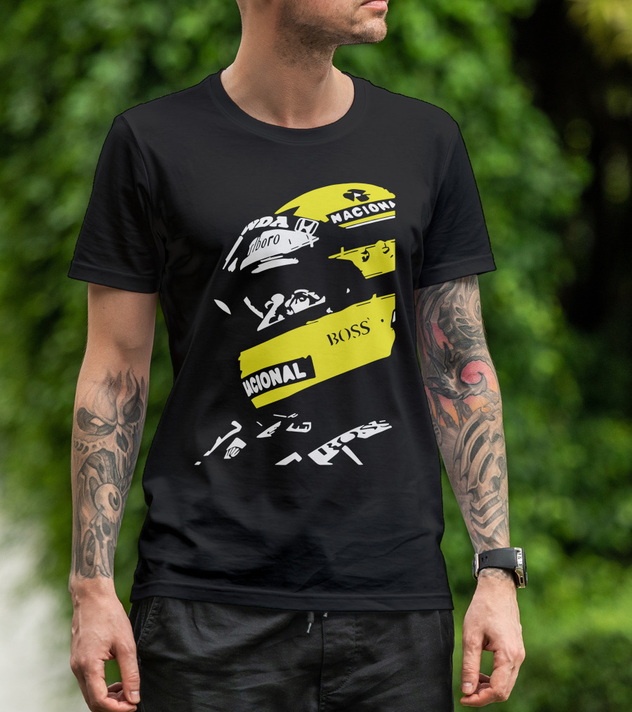 AYRTON SENNA F1 Helmet Nacional Boss Honda T-Shirt