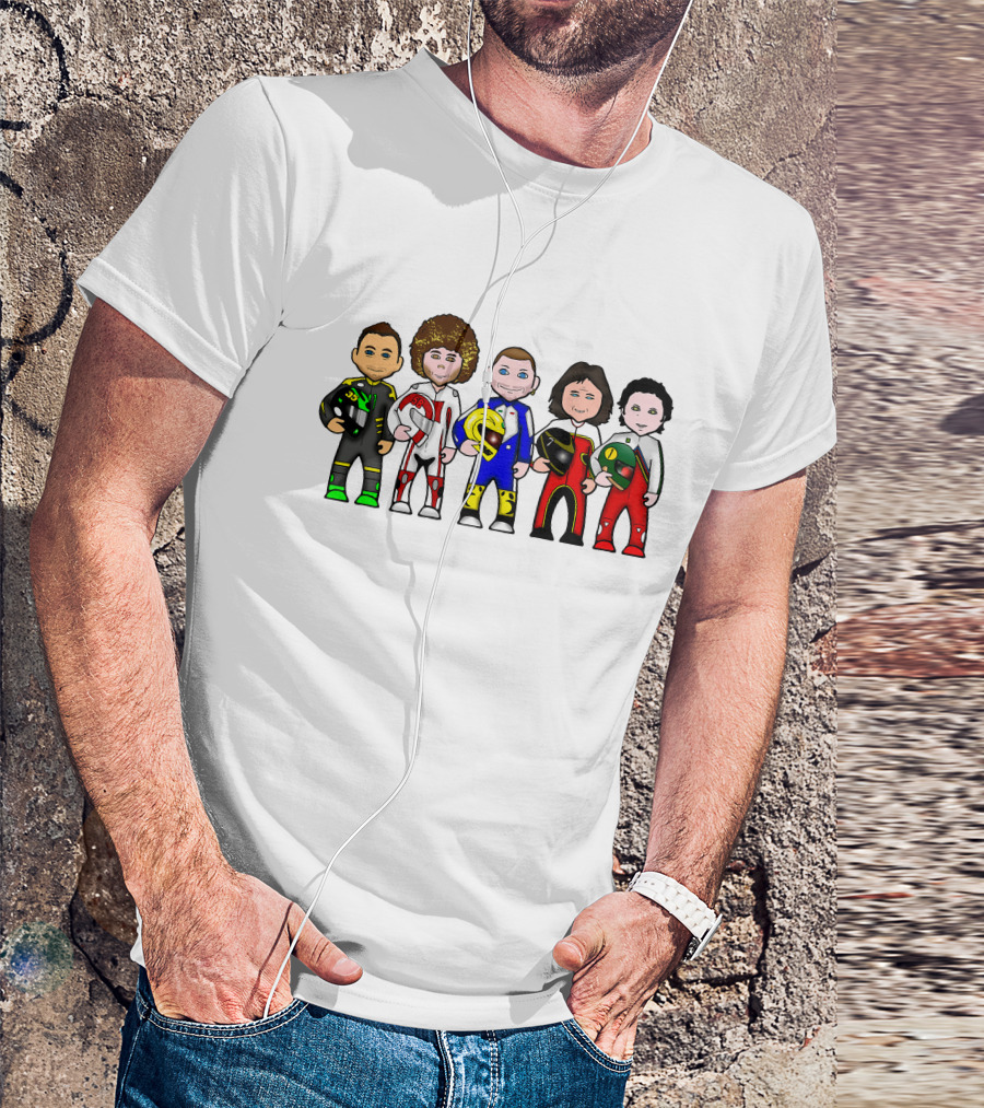 Moto GP Legends Cartoon Racer Characters T-Shirt