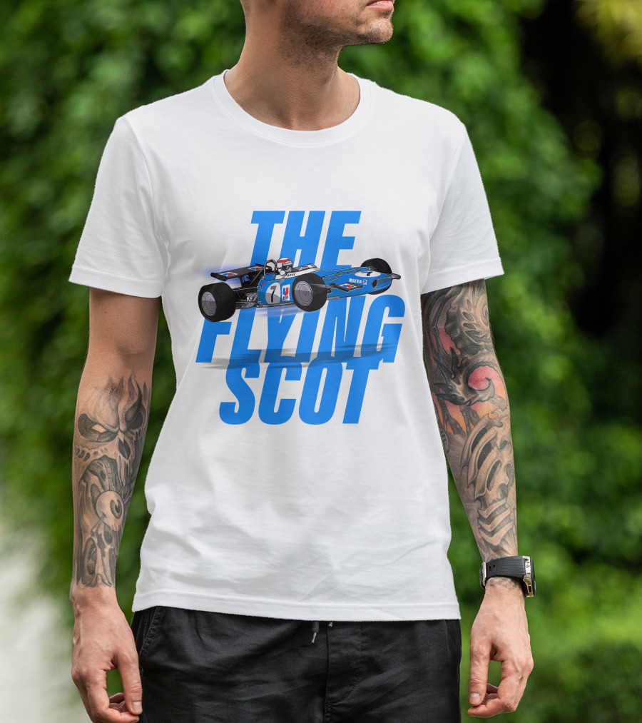 The Flying Scot Jackie Stewart Racing Legend Formula One Car T-Shirt