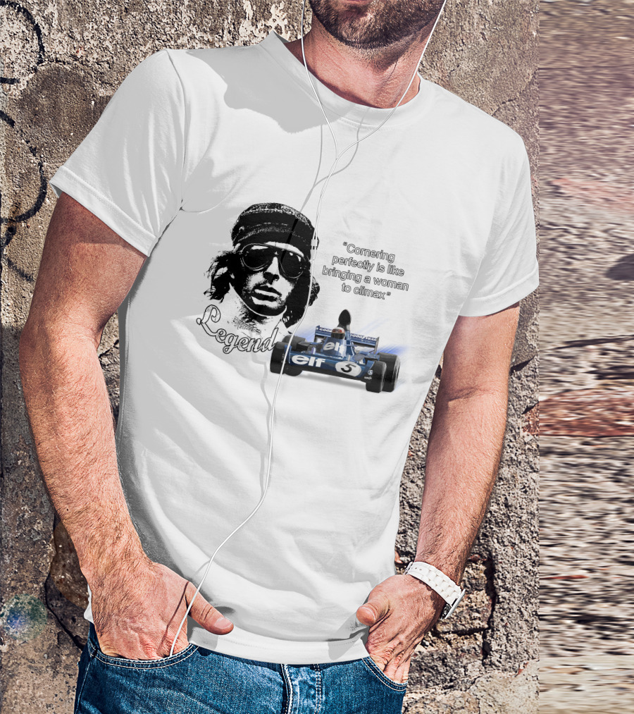 Jackie Stewart Cornering Perfectly Legend T-Shirt