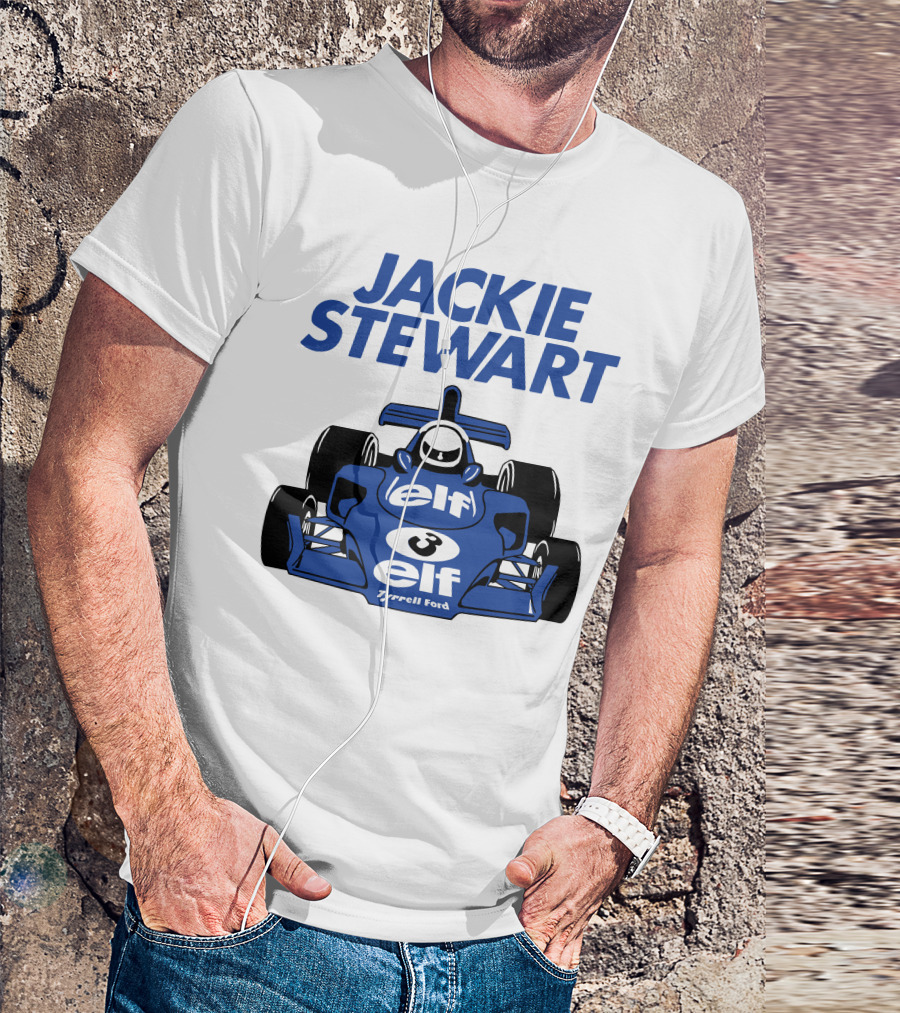 Jackie Stewart Tyrrell Ford Elf Racing Car T-Shirt
