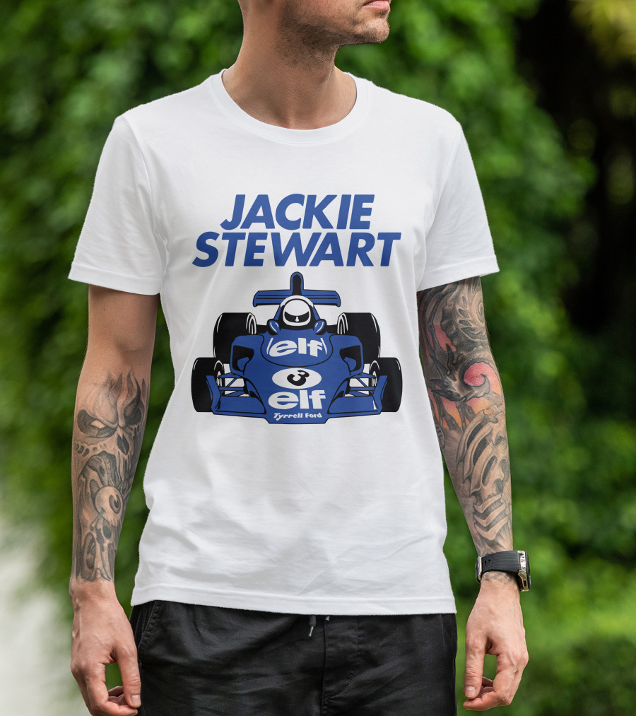 Jackie Stewart Tyrrell Ford Elf Racing Car T-Shirt