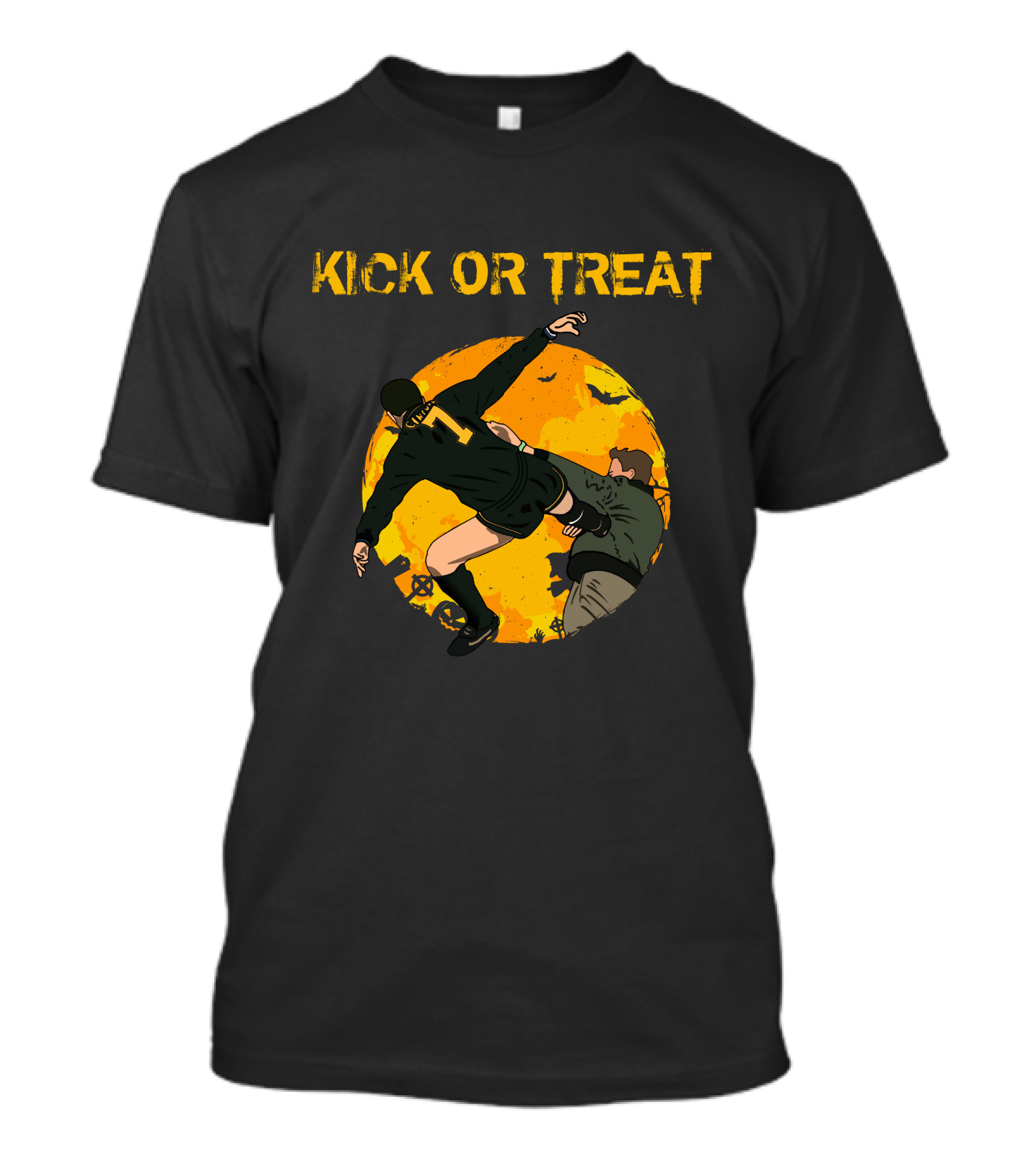 Kick Or Treat Soccer Halloween Action T-Shirt