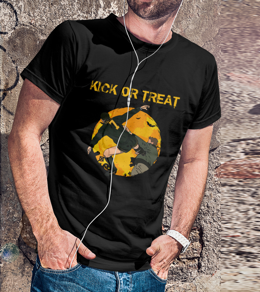 Kick Or Treat Soccer Halloween Action T-Shirt