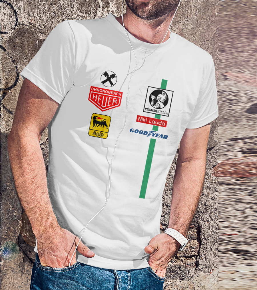 Heuer Chronograph Agip Römerquelle Niki Lauda Goodyear T-Shirt