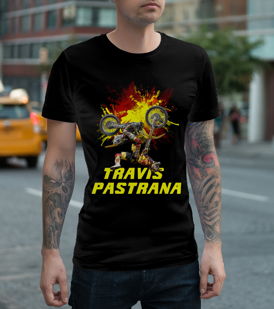 TRAVIS PASTRANA Freestyle Motocross Stunt Action T-Shirt