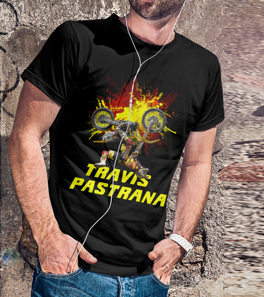 TRAVIS PASTRANA Freestyle Motocross Stunt Action T-Shirt