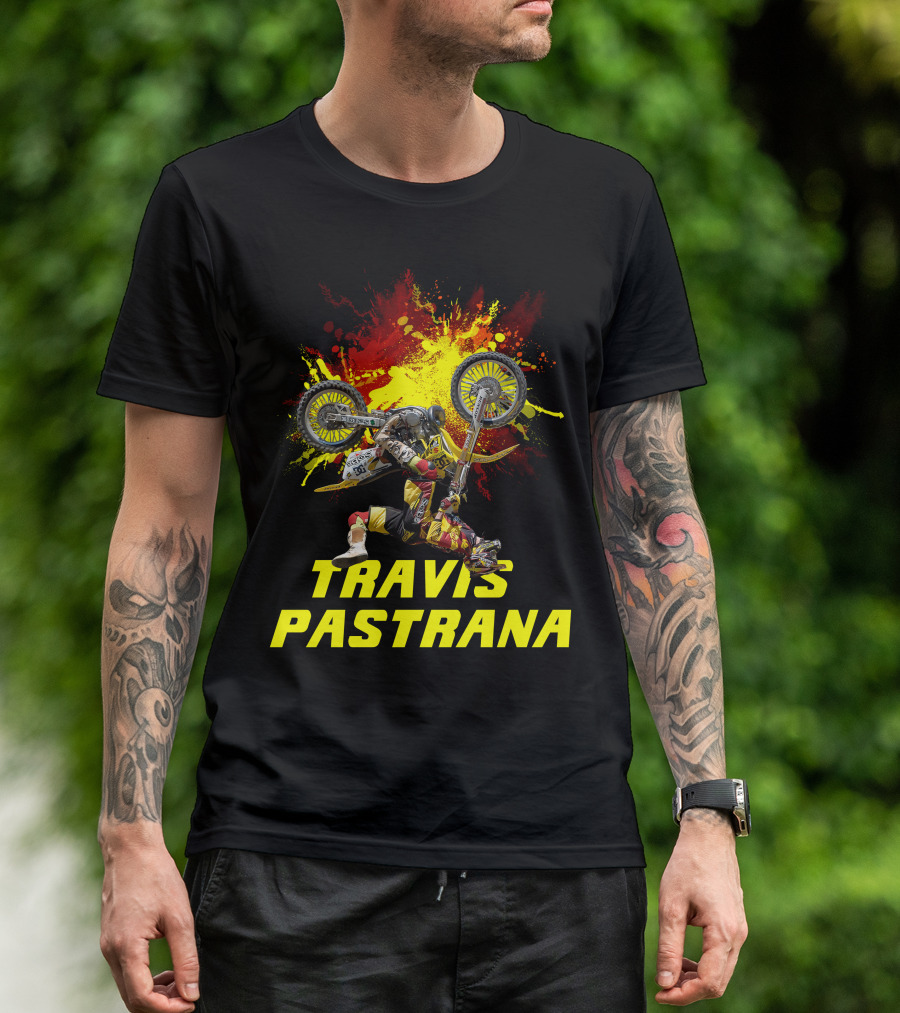TRAVIS PASTRANA Freestyle Motocross Stunt Action T-Shirt