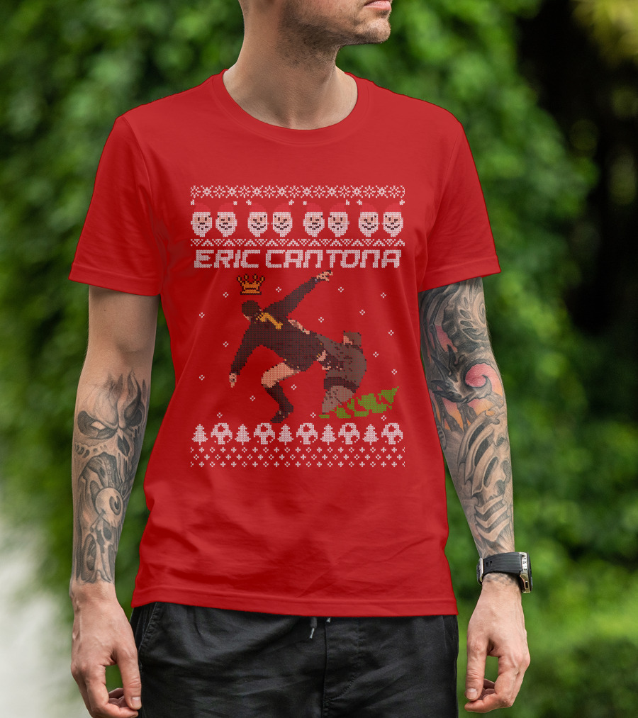 Eric Cantona Iconic Jump Festive T-Shirt