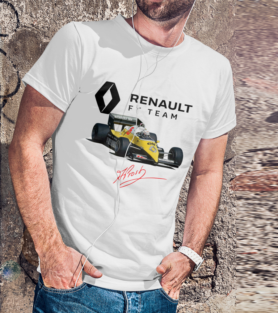 Renault F1 Team Alain Prost Racing Car Signature T-Shirt