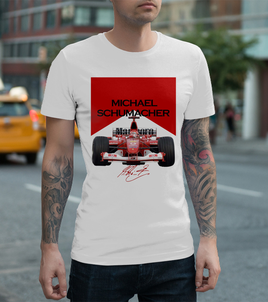 Michael Schumacher Formula One Racing Car Signature T-Shirt