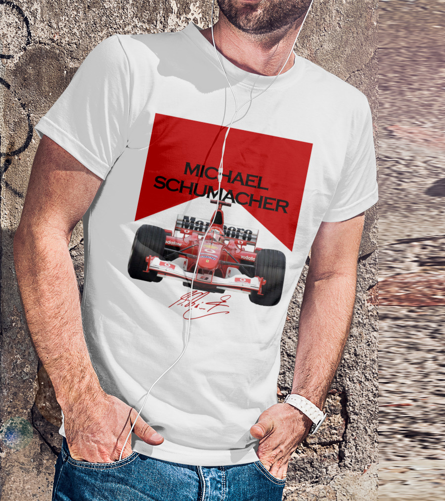 Michael Schumacher Formula One Racing Car Signature T-Shirt