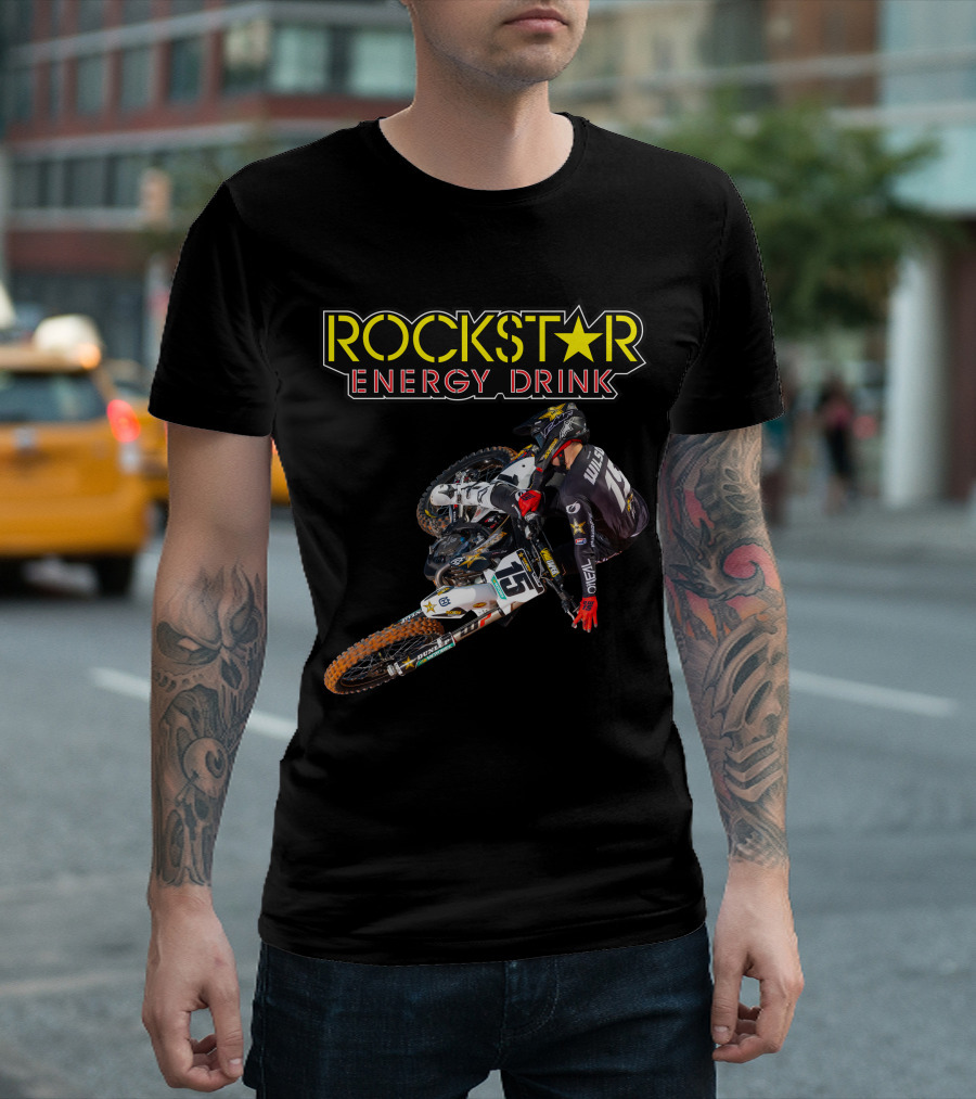 Dean Wilson 15 Rockstar Energy Drink Motocross Racing Team T-Shirt