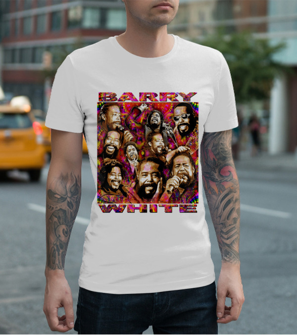 BARRY WHITE 31 Collage Of Iconic Vocal Performances T-Shirt