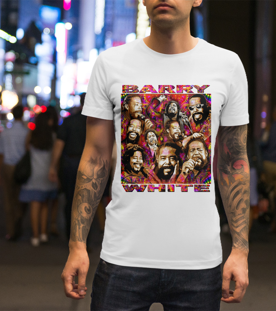 BARRY WHITE 31 Collage Of Iconic Vocal Performances T-Shirt