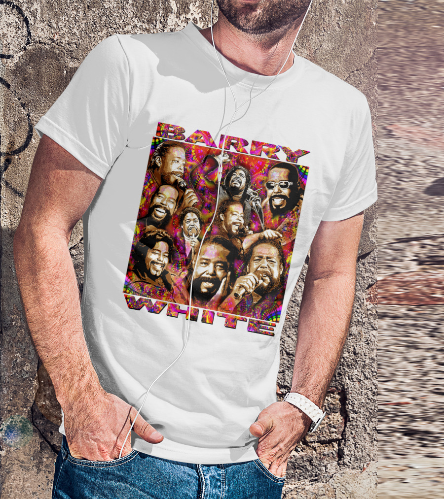 BARRY WHITE 31 Collage Of Iconic Vocal Performances T-Shirt