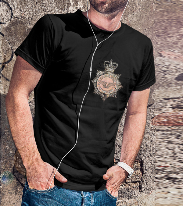 Saxon Strong Arm Of The Law Badge With Crown And Eagle Emblem T-Shirt