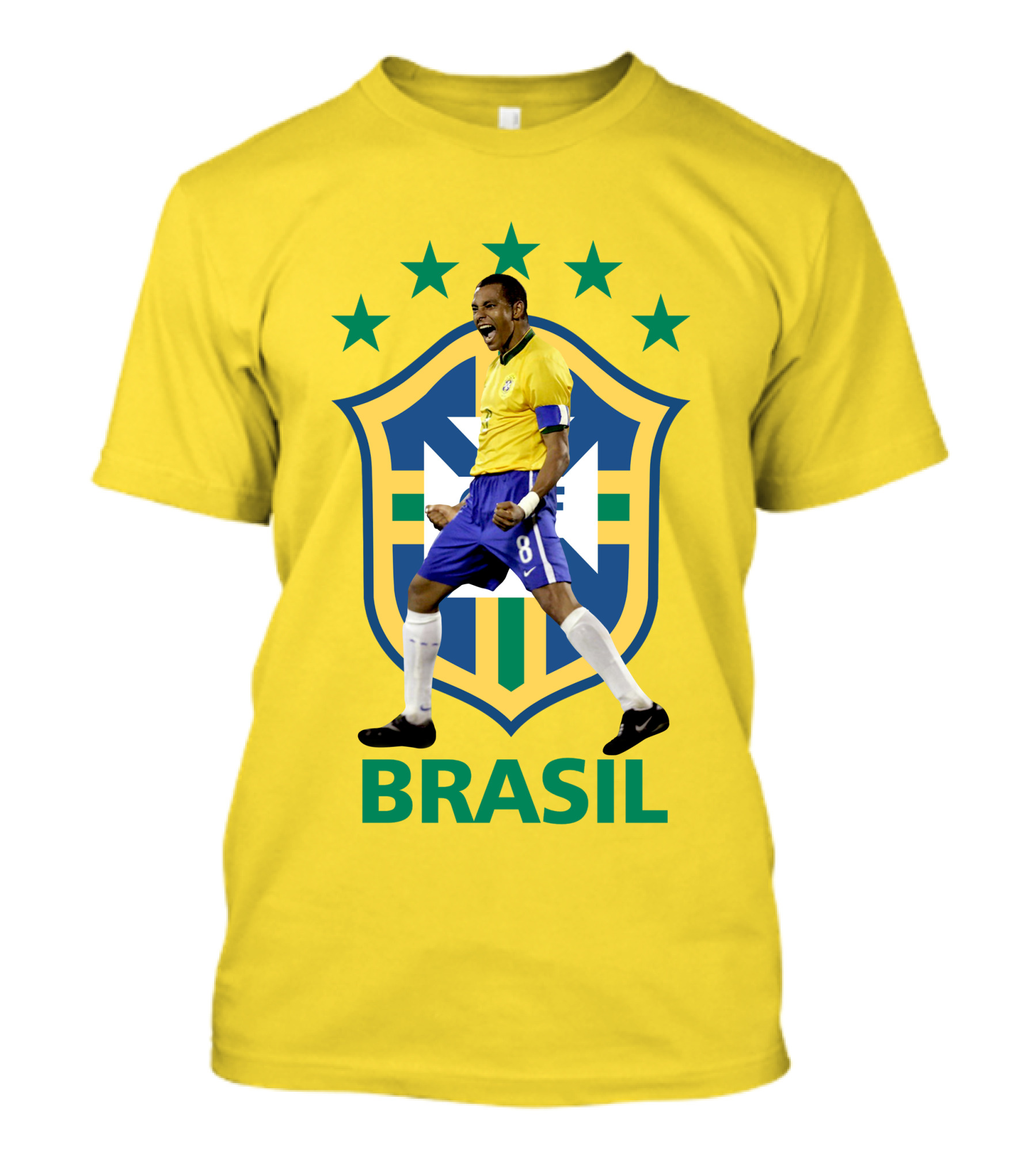 Gilberto Brasil Soccer Star With Brazil National Team Logo And Stars T-Shirt