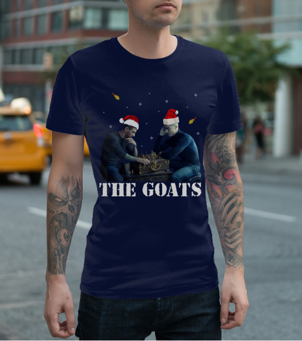 The Goat Xmas Chess Match With Santa Hats T-Shirt