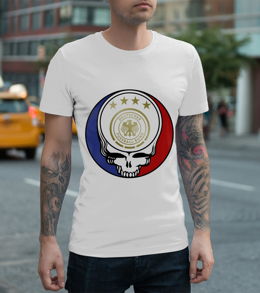 Germany Football Team Deutscher Fussball-Bund Grateful Dead Skull T-Shirt