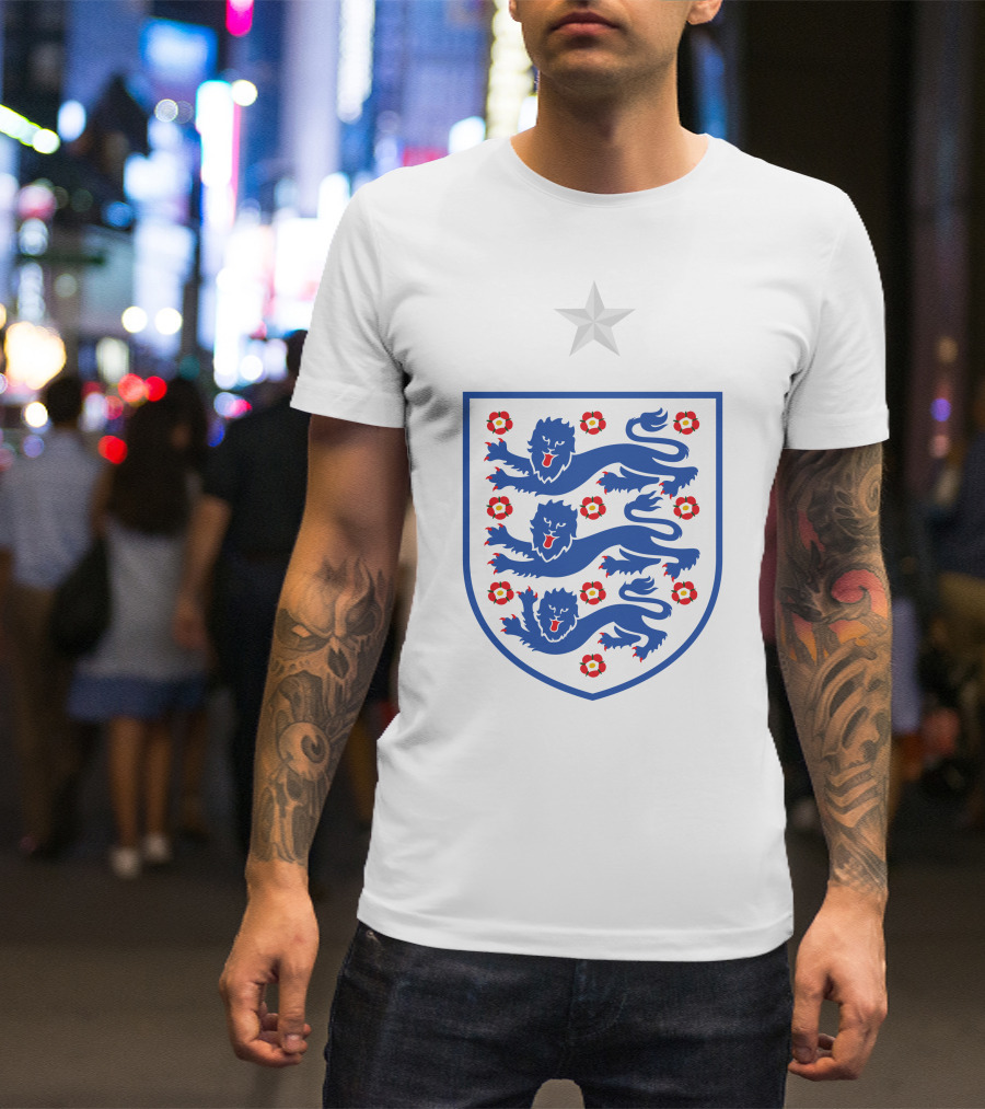 Bukayo Saka 17 Three Lions England Football Star T-Shirt