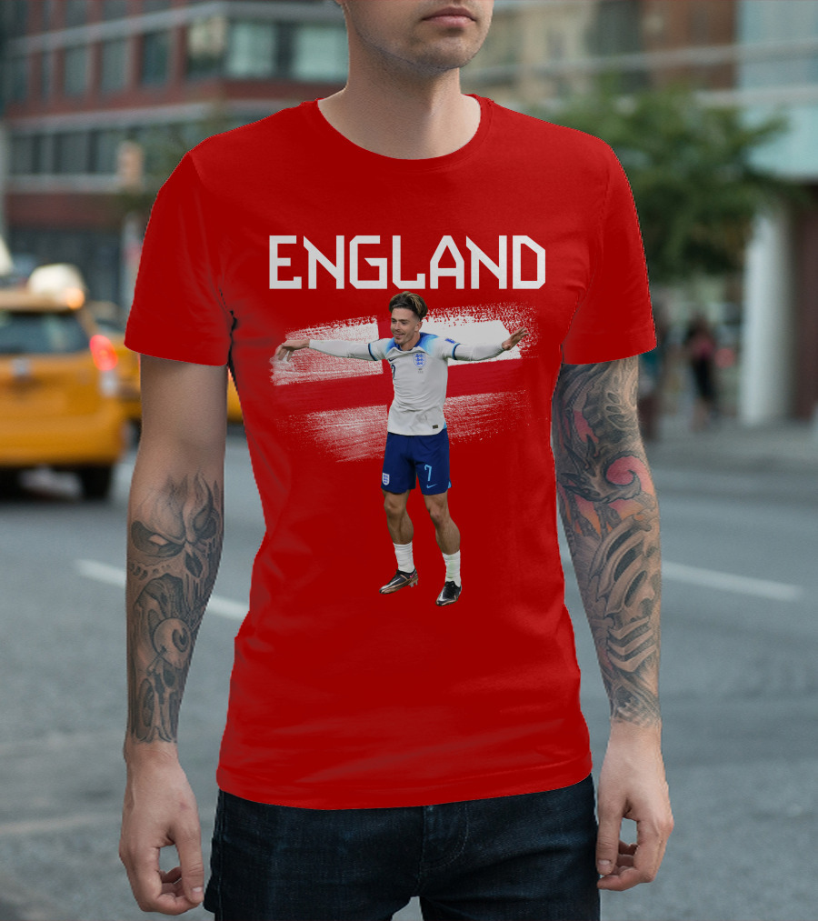 Jack Grealish England Soccer Celebration St George's Cross T-Shirt