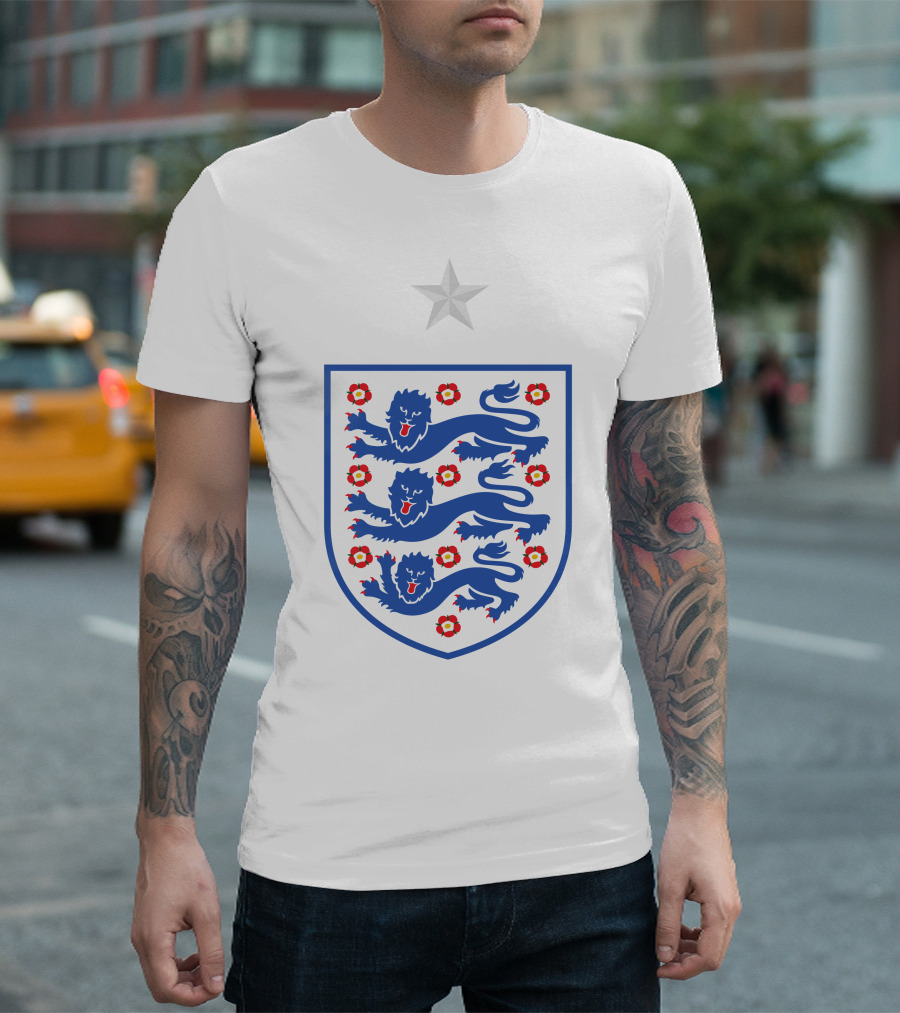 England Three Lions Football Emblem Sterling T-Shirt