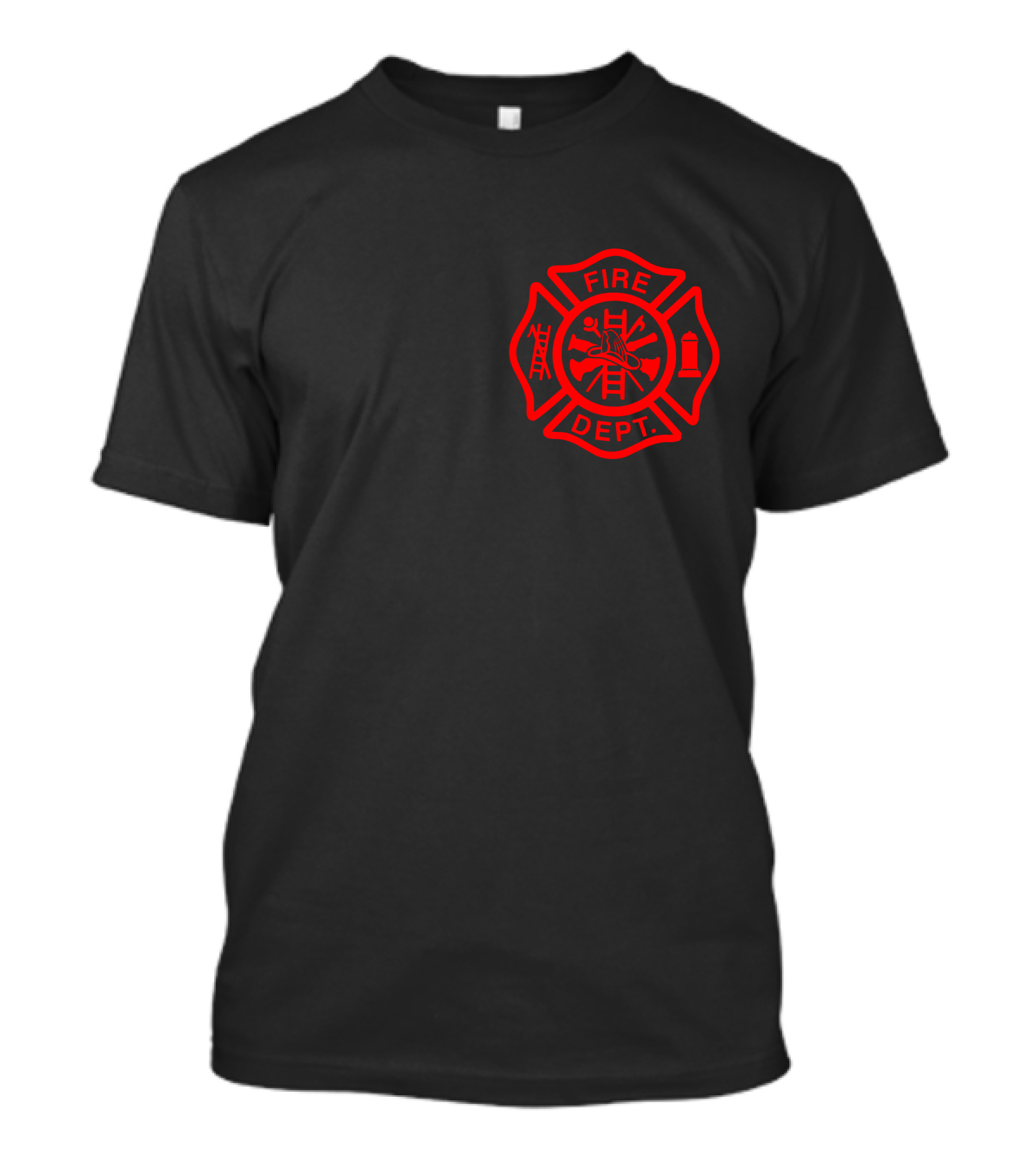 Fire Dept Red Thin Line Flag T-Shirt