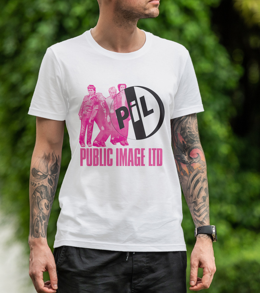 Public Image Ltd PiL Band Logo Pink T-Shirt